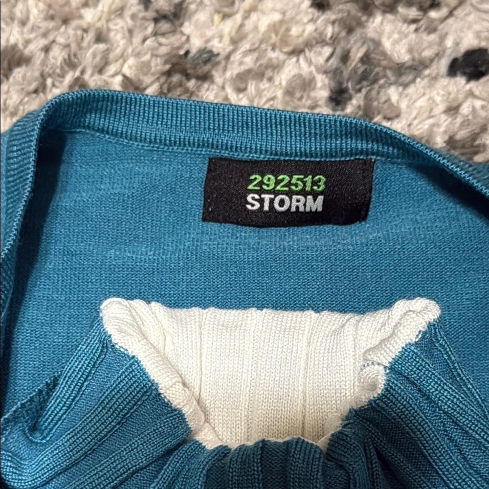 Storm Blue Ribbed Sleeveless Tank Top with Sweater - Picture 3 of 7